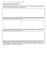 Form FIS1017 Application for Trust Powers - Michigan, Page 5