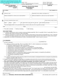 Form CC380 Personal Protection Order (Nondomestic) - Michigan