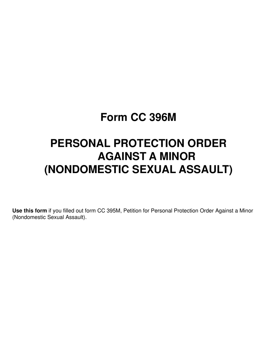 Form CC396M Personal Protection Order Against a Minor (Nondomestic Sexual Assault) - Michigan, Page 4