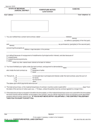 Document preview: Form DC101 Forfeiture Notice, Land Contract - Michigan