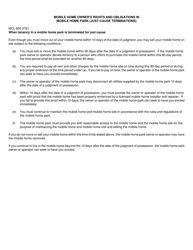 Form DC105A Judgment, Termination of Tenancy, Mobile Home Park - Mobile Home Owner (Just-Cause Termination) - Michigan, Page 2