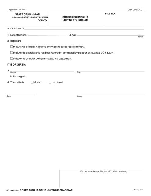 Form JC104  Printable Pdf