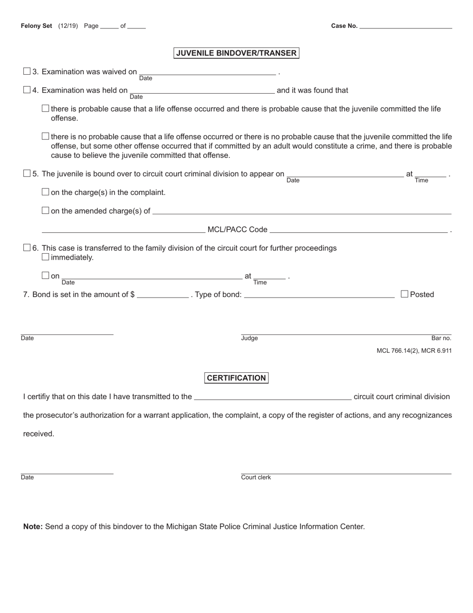 Form MC200 Felony Set - Michigan, Page 6