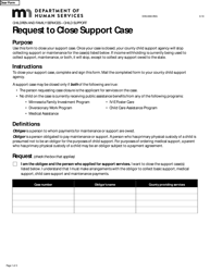 Document preview: Form DHS-4060-ENG Request to Close Support Case - Minnesota
