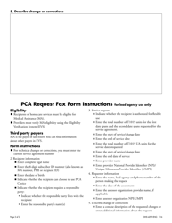 Form DHS-4292-ENG Pca Request Fax Form - Minnesota, Page 2