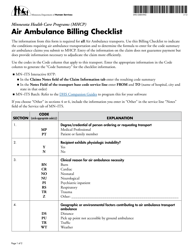 Document preview: Form DHS-5208-ENG Mhcp Air Ambulance Checklist - Minnesota