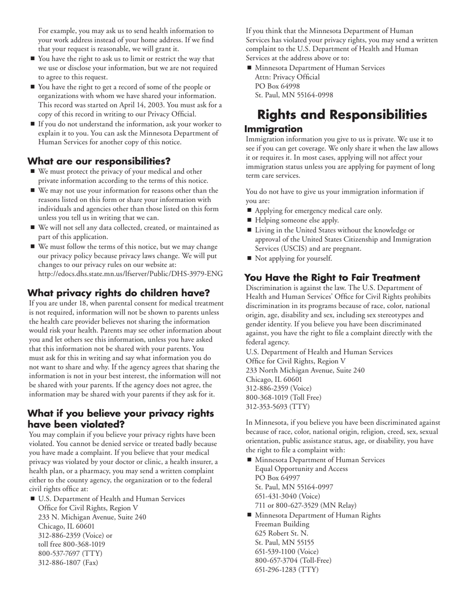 Form DHS-3881-ENG Hospital Presumptive Eligibility (Hpe) Application - Minnesota, Page 8