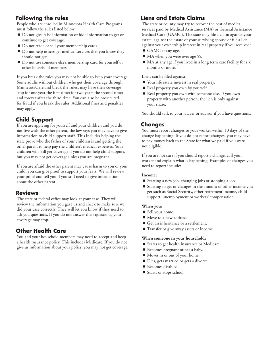 Form DHS-3881-ENG Hospital Presumptive Eligibility (Hpe) Application - Minnesota, Page 9
