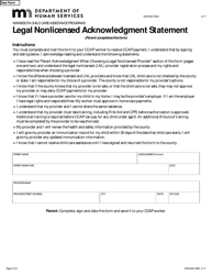 Form DHS-5367-ENG &quot;Parent Acknowledgement When Choosing a Legal Non-licensed Provider&quot; - Minnesota, Page 3
