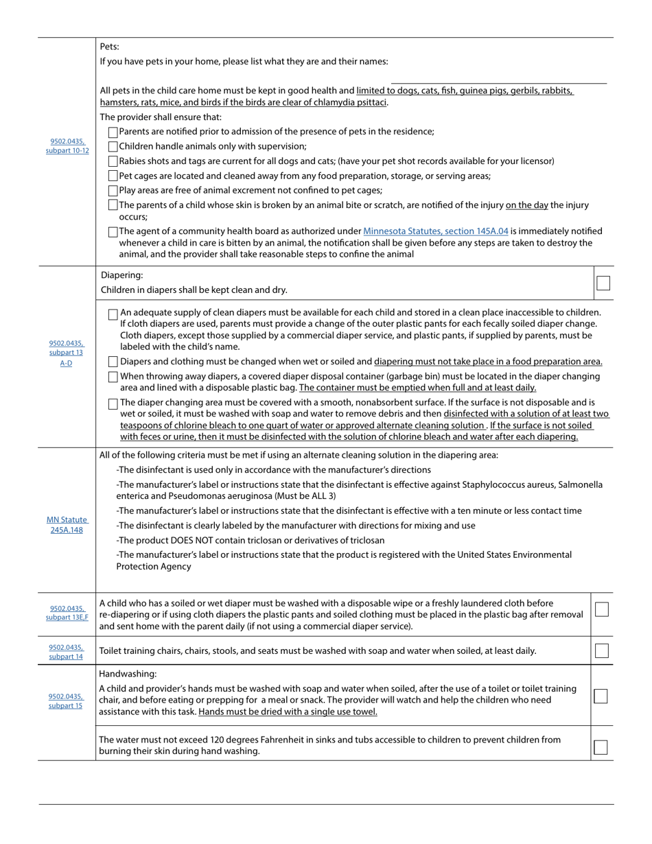 Form DHS-7775-ENG Licensing Requirements Family Child Care - Minnesota, Page 12
