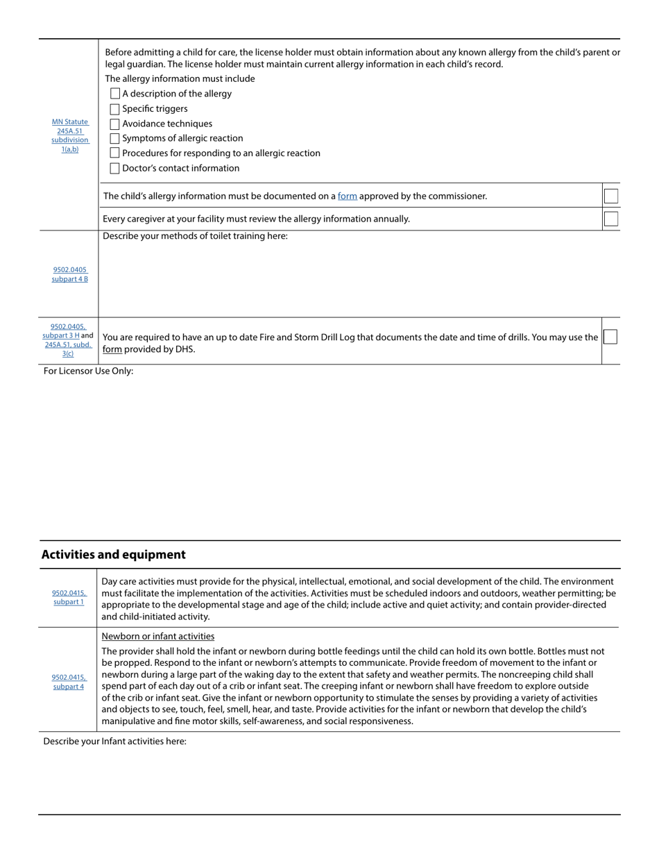 Form DHS-7775-ENG Licensing Requirements Family Child Care - Minnesota, Page 5