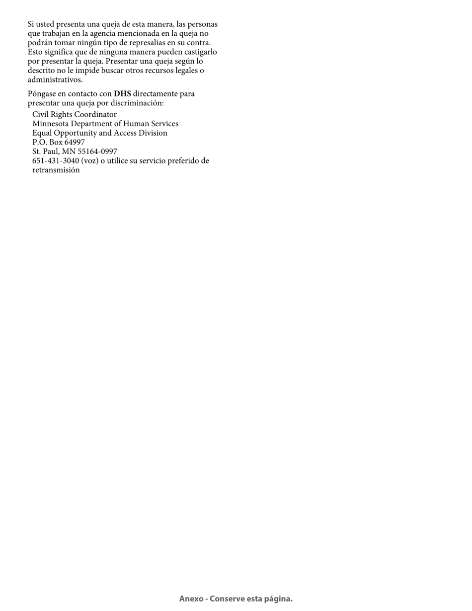 Formulario DHS-3418-SPA Renovacion De Los Programas De Cuidado De Salud De Minnesota - Minnesota (Spanish), Page 19