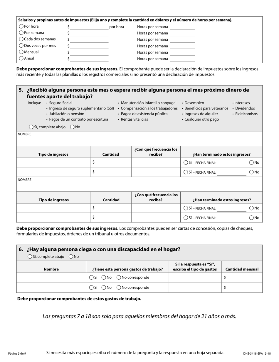 Formulario DHS-3418-SPA Renovacion De Los Programas De Cuidado De Salud De Minnesota - Minnesota (Spanish), Page 4