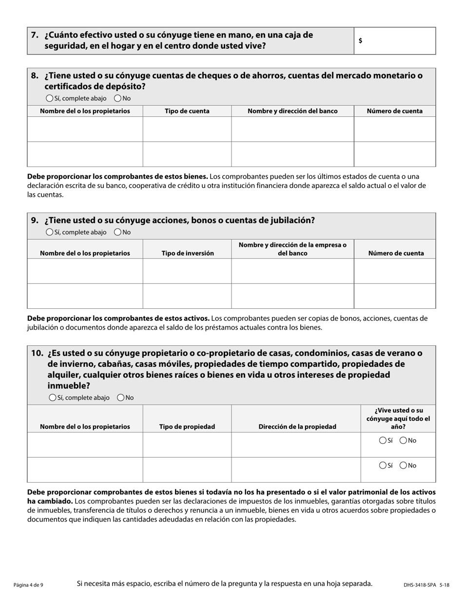 Formulario DHS-3418-SPA Renovacion De Los Programas De Cuidado De Salud De Minnesota - Minnesota (Spanish), Page 5