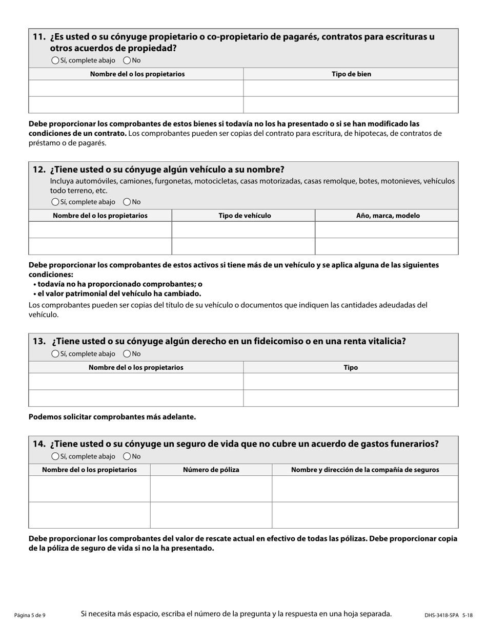 Formulario DHS-3418-SPA Renovacion De Los Programas De Cuidado De Salud De Minnesota - Minnesota (Spanish), Page 6