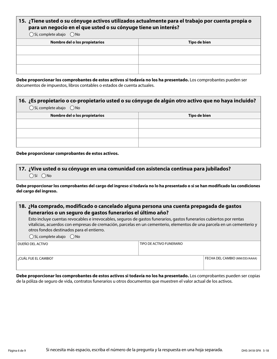 Formulario DHS-3418-SPA Renovacion De Los Programas De Cuidado De Salud De Minnesota - Minnesota (Spanish), Page 7