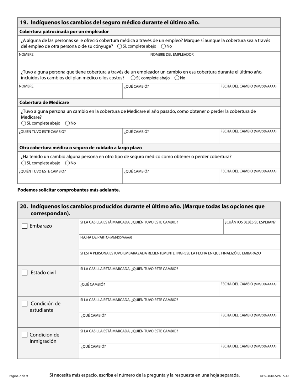 Formulario DHS-3418-SPA Renovacion De Los Programas De Cuidado De Salud De Minnesota - Minnesota (Spanish), Page 8