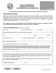Document preview: E-Notarization Authorization - Minnesota