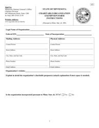 Charitable Organization - Exemption Form - Minnesota, Page 2
