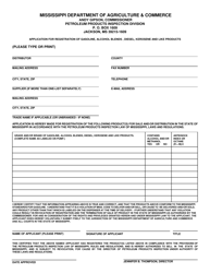 Application for Registration of Gasoline, Alcohol Blends, Diesel, Kerosene and Like Product - Mississippi, Page 2
