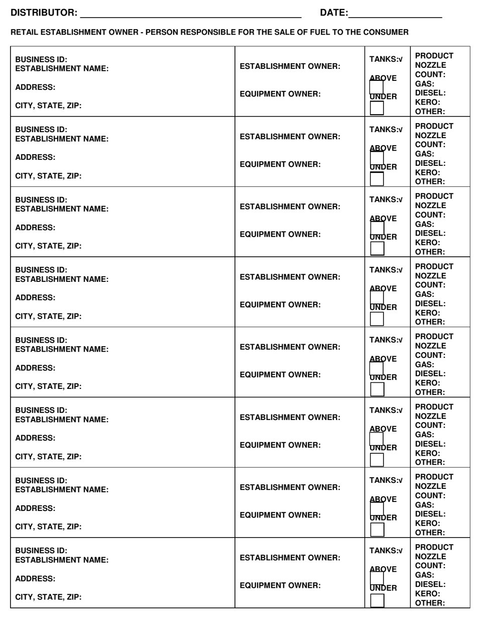 Application for Registration of Gasoline, Alcohol Blends, Diesel, Kerosene and Like Product - Mississippi, Page 3