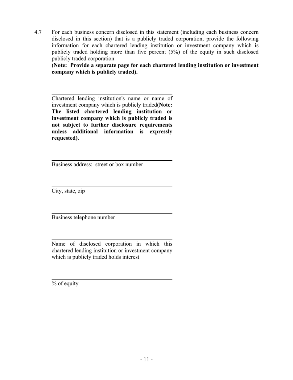 Hazardous Waste / Solid Waste Permit Application Disclosure Form - Mississippi, Page 11