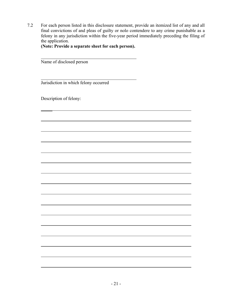 Hazardous Waste / Solid Waste Permit Application Disclosure Form - Mississippi, Page 21