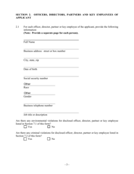 Hazardous Waste/Solid Waste Permit Application Disclosure Form - Mississippi, Page 3