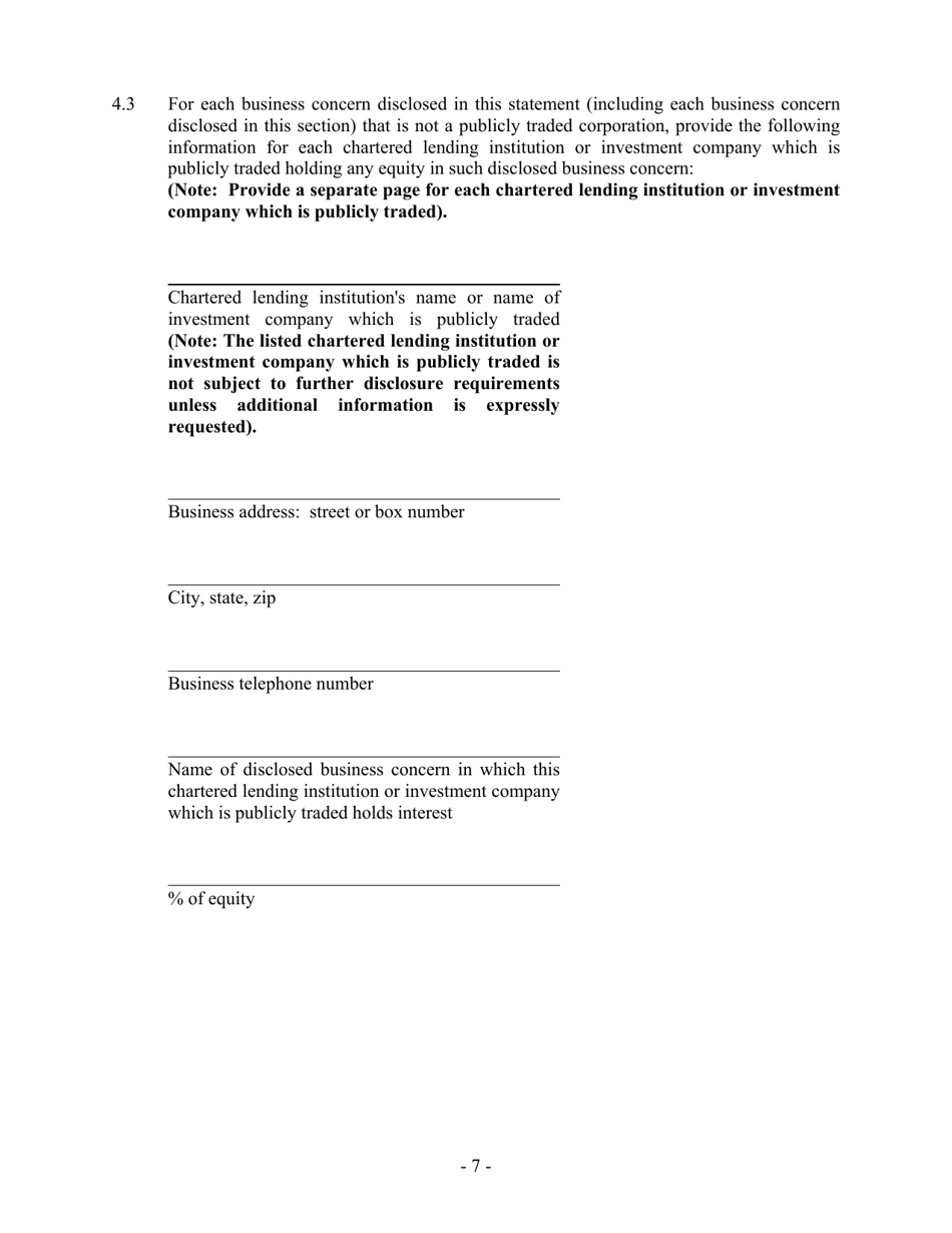 Hazardous Waste / Solid Waste Permit Application Disclosure Form - Mississippi, Page 7