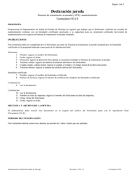 Formulario 924S Declaracion Jurada - Sistema De Tratamiento Avanzado (Ats): Mantenimiento - Mississippi (Spanish), Page 2
