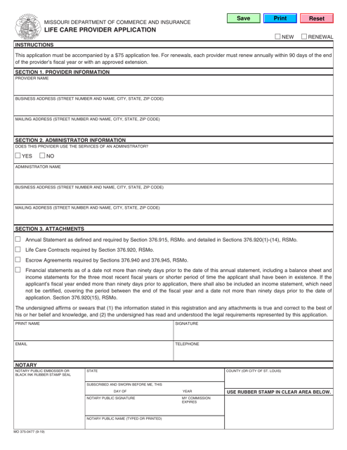 Form MO375-0477  Printable Pdf