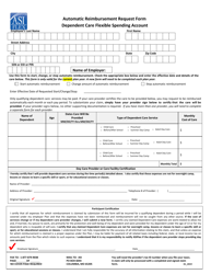 Automatic Reimbursement Request Form Dependent Care Flexible Spending Account - Montana