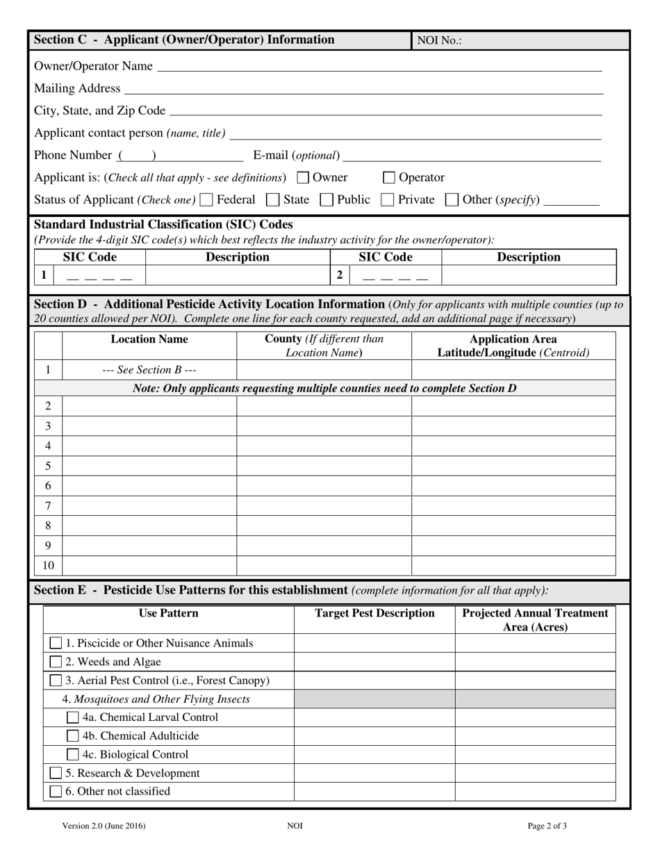 Form NOI-87 Notice of Intent (Noi) Pesticide Application Mtg870000 - Montana, Page 2