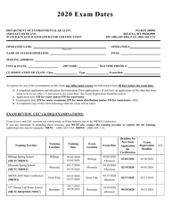 Document preview: Operator Certification Exam Dates - Montana, 2020