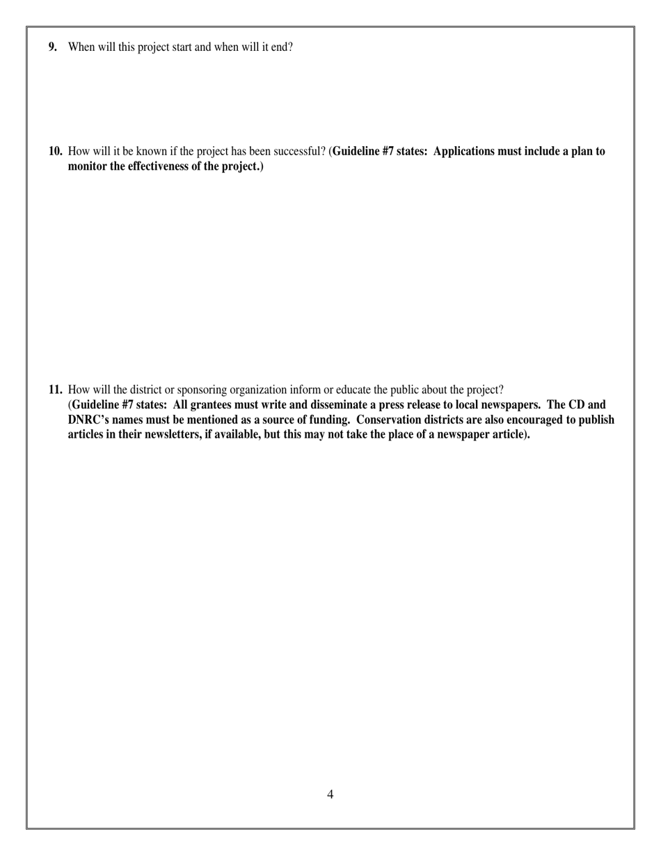 Conservation Districts Grant Program Hb223 Grant Application - Montana, Page 4