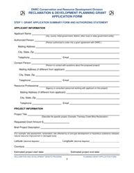 Reclamation &amp; Development Planning Grant Application Form - Montana, Page 5