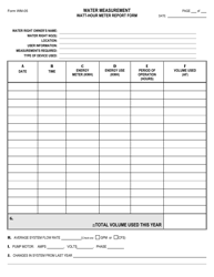 Document preview: Form WM-05 Watt-Hour Meter Report Form - Montana