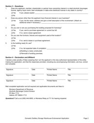 Form DDWHAPP Domestic Distillery Storage Warehouse Endorsement Application - Montana, Page 4