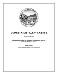 Document preview: Form MDLA Domestic Distillery License - Montana