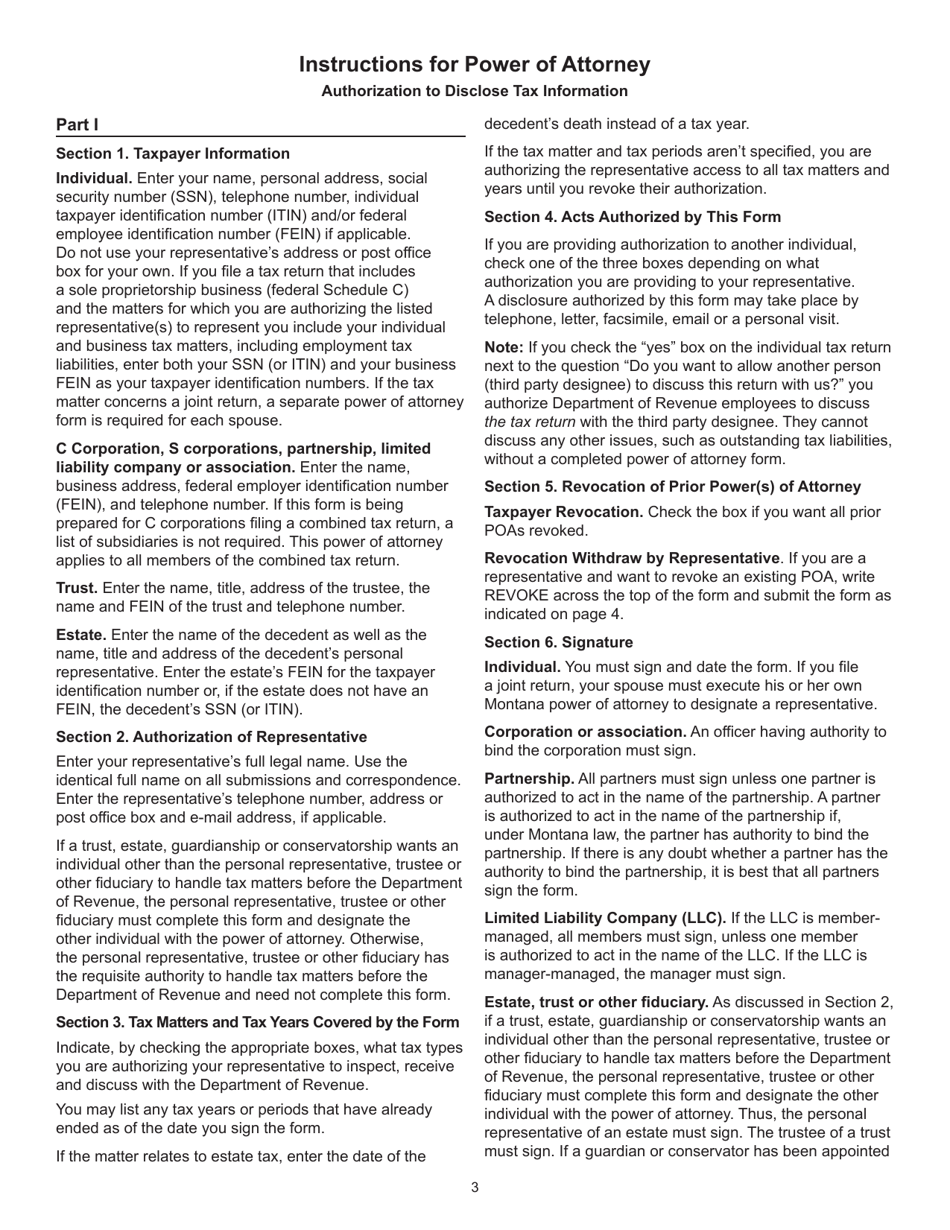 Form POA Power of Attorney Authorization to Disclose Information - Montana, Page 3