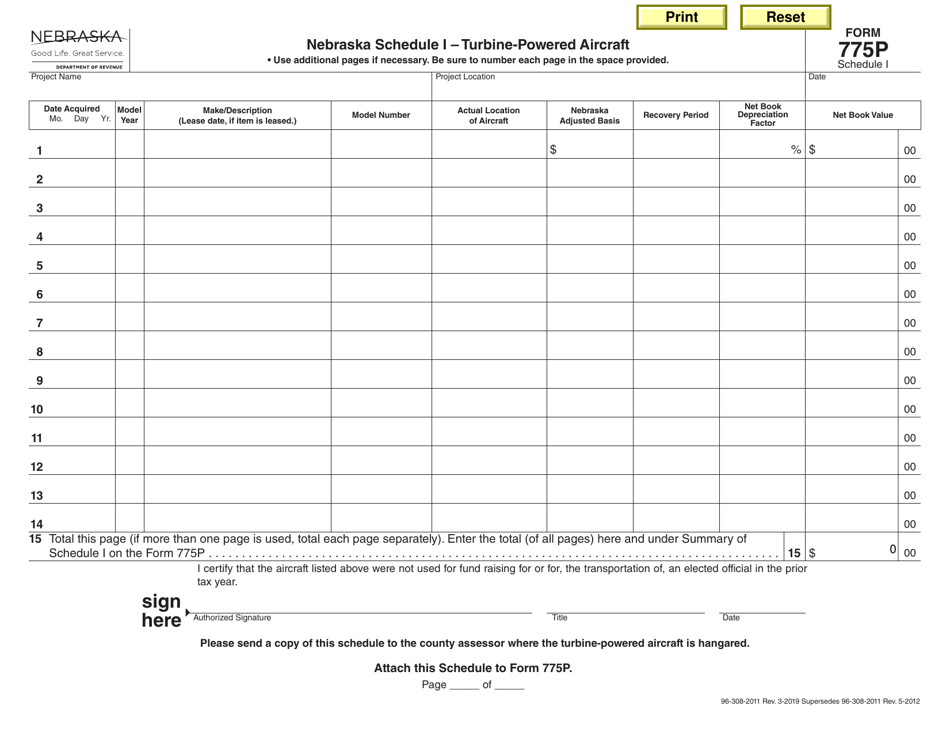 Form 775P Schedule I - Fill Out, Sign Online and Download Fillable PDF ...