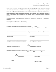 Public Service Request Form - Nebraska, Page 2