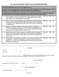 Nebraska Application for Registration of Athlete Agent - Nebraska, Page 4