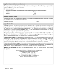 Form NDP-54 Appeal of Dismissal, Suspension, Demotion, or Involuntary Transfer - Nevada, Page 2