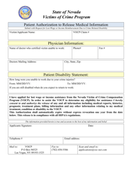 Document preview: Patient Authorization to Release Medical Information - Nevada