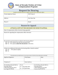 Document preview: Request for Hearing - Nevada