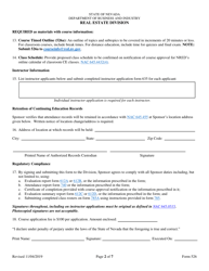 Form 526 Real Estate Continuing Education Course Application - Nevada, Page 2