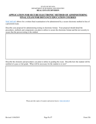 Form 526 Real Estate Continuing Education Course Application - Nevada, Page 5