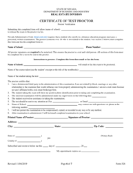 Form 526 Real Estate Continuing Education Course Application - Nevada, Page 6