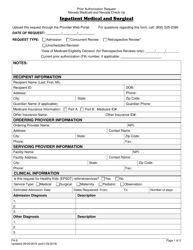 Form FA-8 &quot;Inpatient Medical/Surgical Prior Authorization Request&quot; - Nevada